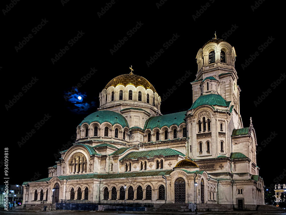 Sofia , Bulgaria. Alexander Nevsky Memorial Church at night Sofia , Bulgaria. Alexander Nevsky Memorial Church at night