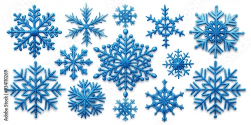 Blue Glitter Snowflake Pattern, Christmas Decoration, Winter Design, Festive, Snowflake, Holiday, Winter