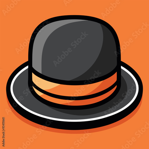 Old Bowler Hat Vector Illustration