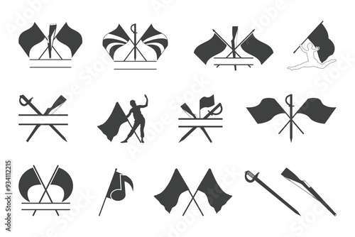 Color Guard Vector, Marching Band split Monogram, Color Guard Design,