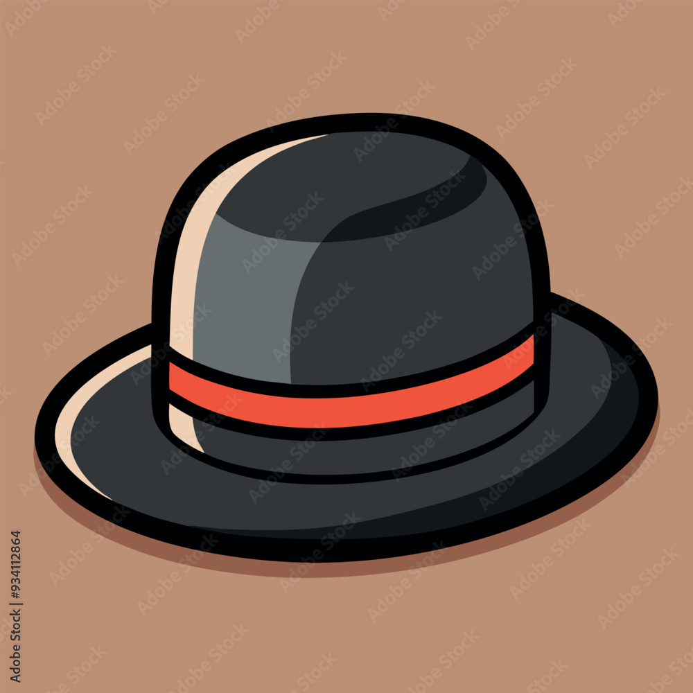 Old Bowler Hat Vector Illustration