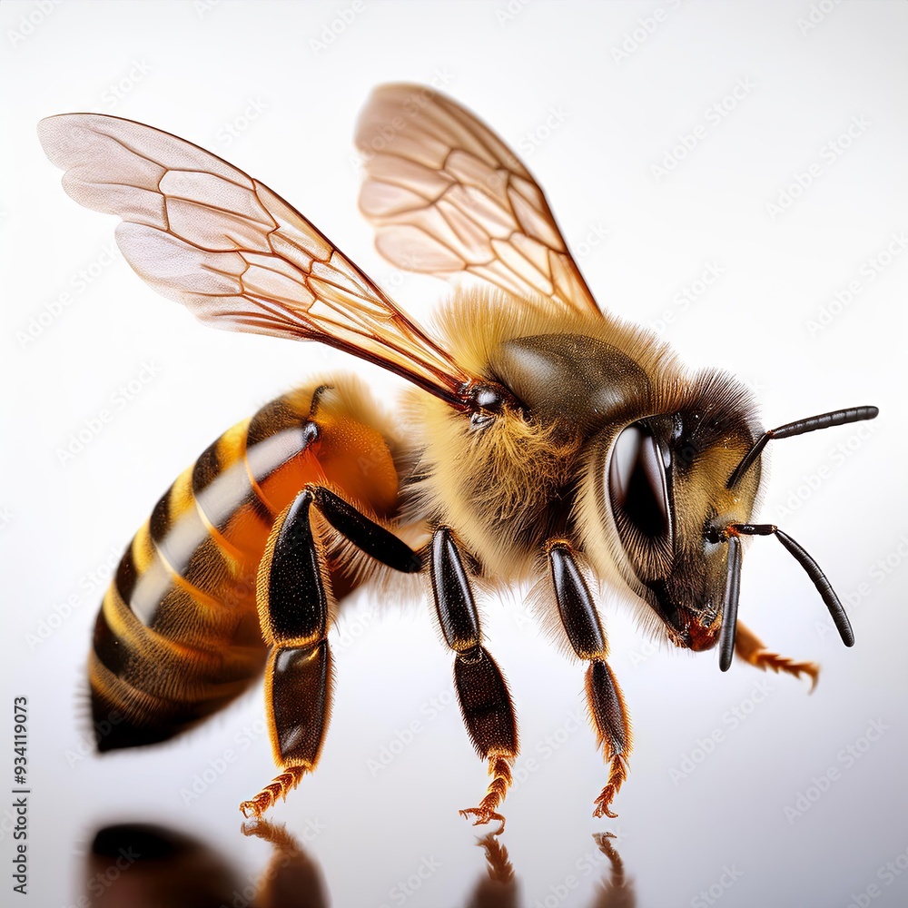 Stunning Macro Shot of a Bee in Flight Isolated on Transparent Background Stunning Macro Shot of a Bee in Flight Isolated on Transparent Background
