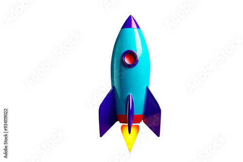 space rocket illustration in childish style