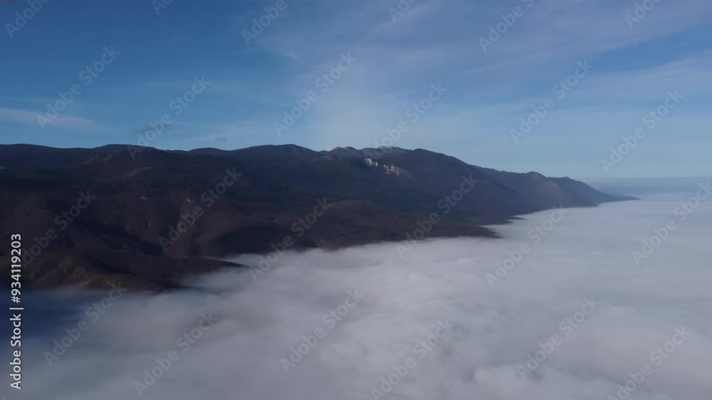 Fog under the mountain Fog under the mountain