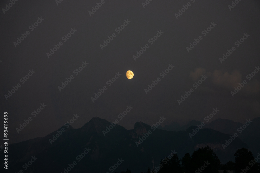Fototapeta premium Moonlight evening in moutains