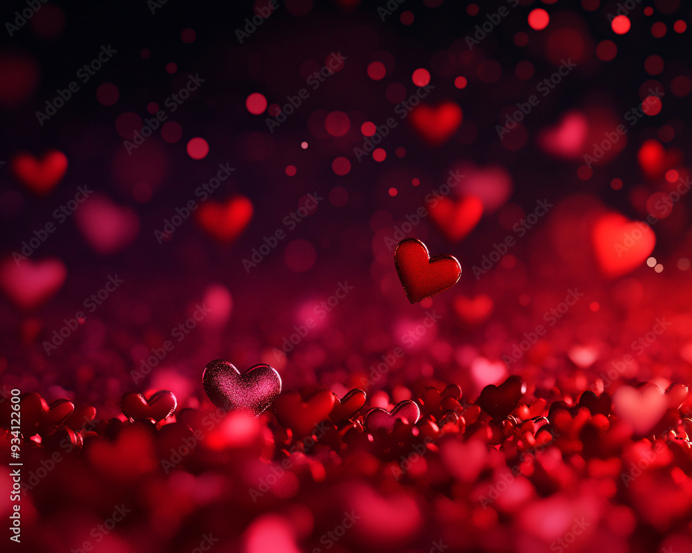 A red background with many hearts scattered throughout. The hearts are of different sizes and are placed in various positions. Scene is one of love and affection A red background with many hearts scattered throughout. The hearts are of different sizes and are placed in various positions. Scene is one of love and affection