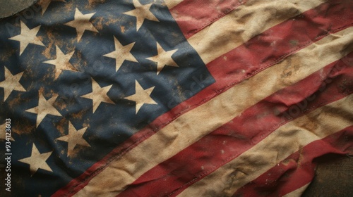 Vintage American flag texture background