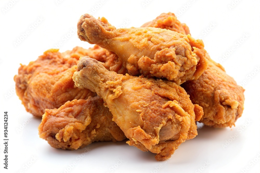 Breaded chicken isolated on a white background Breaded chicken isolated on a white background