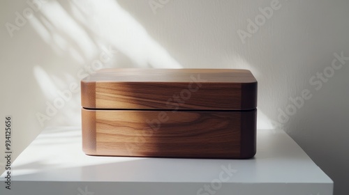 Elegant Wooden Box with Lid for Storage or Gift Giving - A beautiful, minimalist wooden box with a lid, perfect for storing small treasures, jewelry, or as a gift box. The box is made of high-quality 