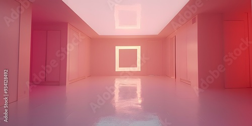 Pink Room Interior Design with Light Reflection