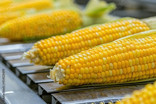 A close-up of a fresh yellow ear of corn with green husks, isolated. Beautiful simple AI generated image