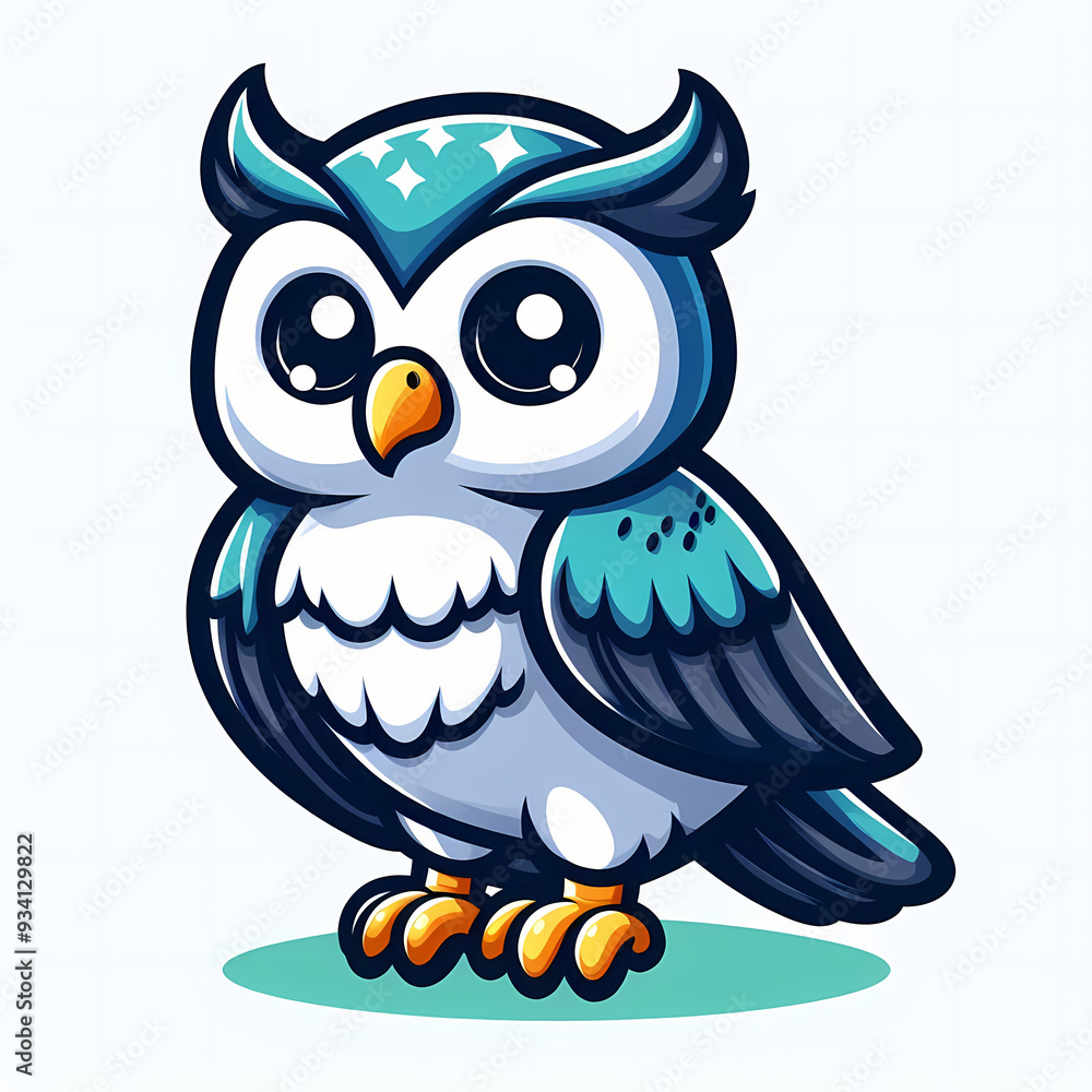 Fototapeta premium vector design of owl against white background 