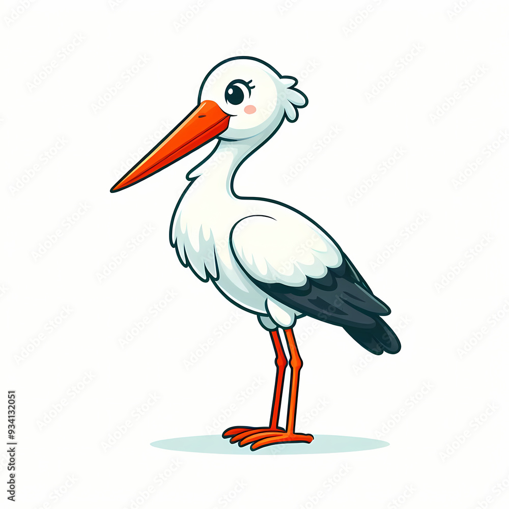 Fototapeta premium vector design of Stork against white background 
