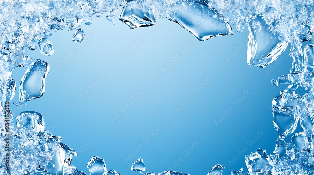 A cool, icy background with frosty edges and a smooth, clear center for text A cool, icy background with frosty edges and a smooth, clear center for text