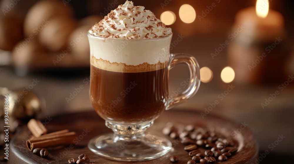 German national cuisine: Pharisee coffee with rum and whipped cream. German national cuisine: Pharisee coffee with rum and whipped cream.