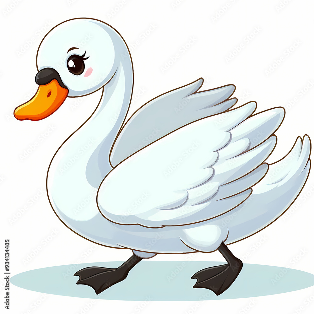 Obraz premium vector design of swan against white background 