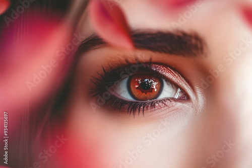 A womans captivating eyes d...