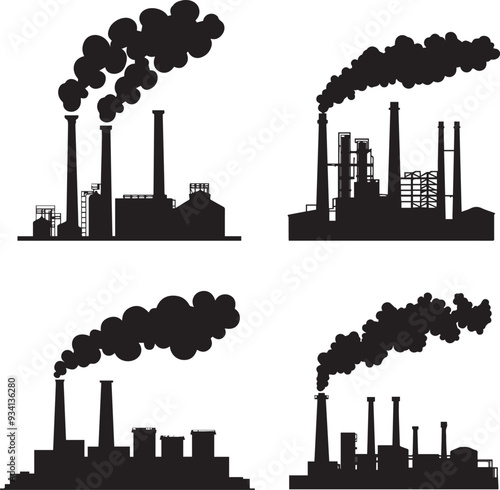 Industry with Smoke Silhouette