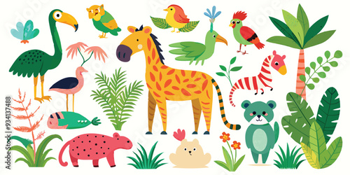 set of animals character vector illustrations