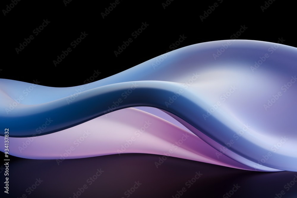 Obraz premium Abstract Blue and Purple Wave - Minimalist Digital Art