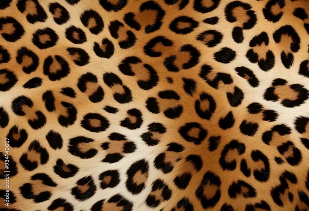 Close-up of a leopard's fur, showing the distinctive spotted pattern Close-up of a leopard's fur, showing the distinctive spotted pattern