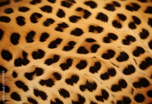 Close-up of a leopard's fur, showing the distinctive spotted pattern