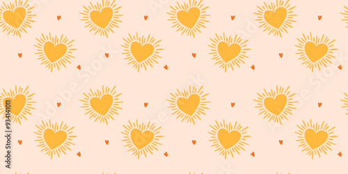 hearts sun pattern