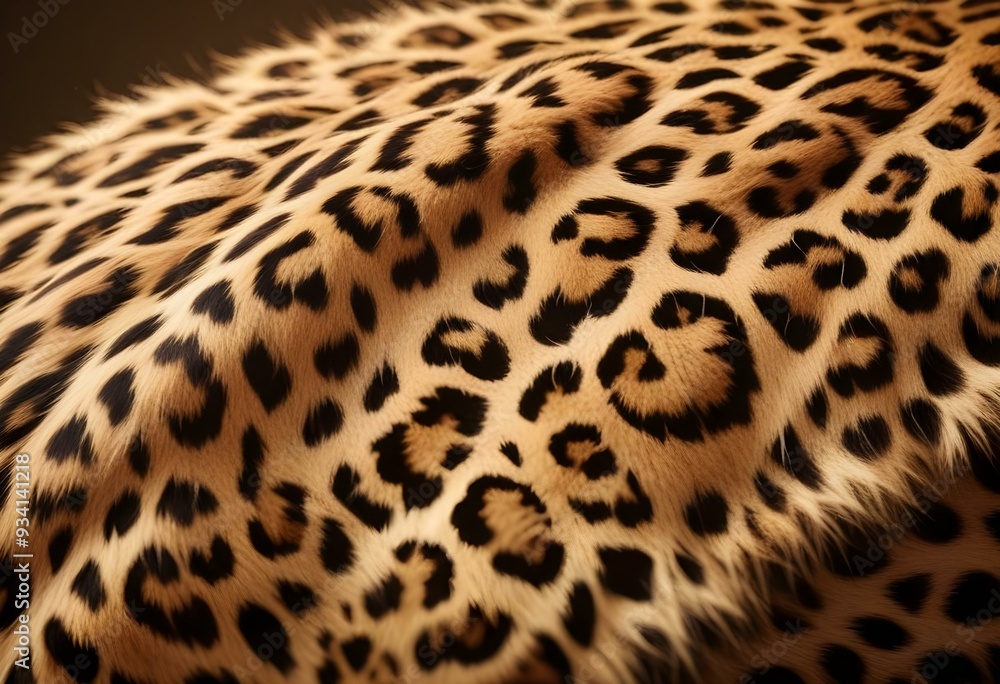 Close-up of a leopard's fur, showing the distinctive spotted pattern Close-up of a leopard's fur, showing the distinctive spotted pattern