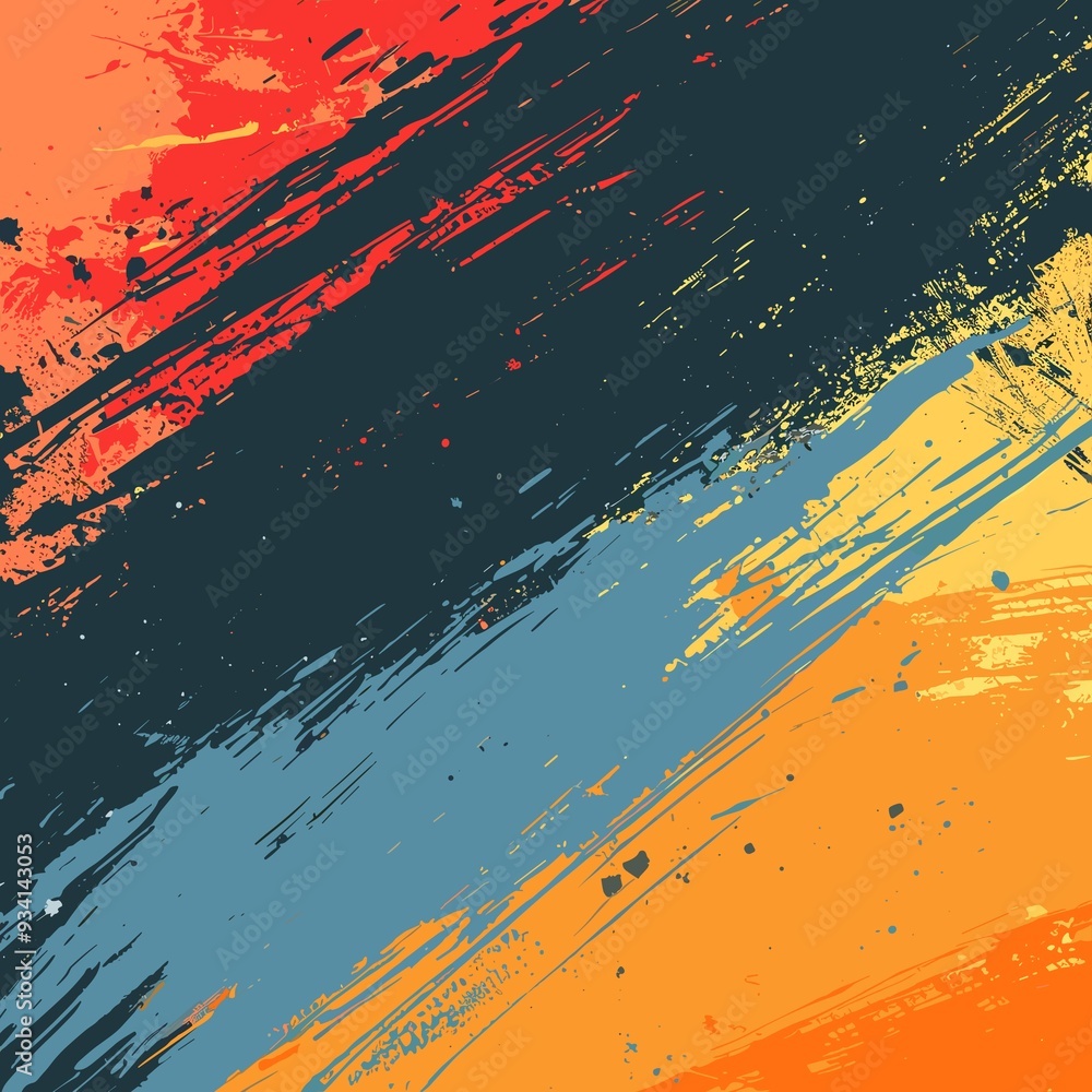 Abstract Brushstrokes in Vibrant Colors Representing Dynamic Energy Abstract Brushstrokes in Vibrant Colors Representing Dynamic Energy