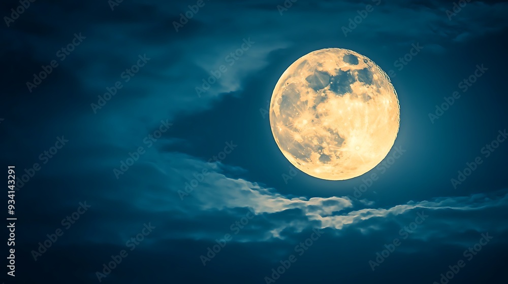 Fototapeta premium Full Moon in the Night Sky