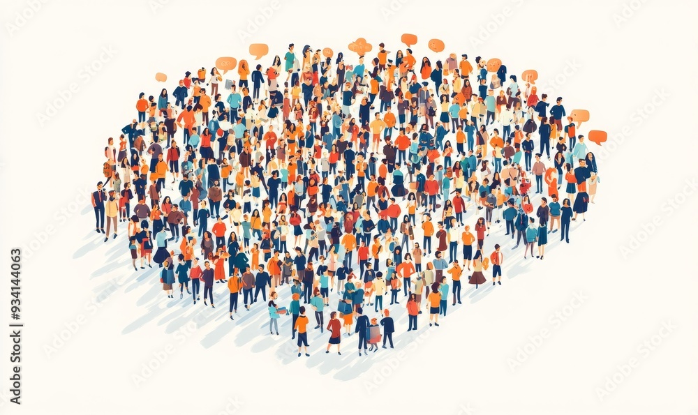 A large group of people gathered in front of a stage, possibly waiting for an event or performance to begin, Generative AI A large group of people gathered in front of a stage, possibly waiting for an event or performance to begin, Generative AI