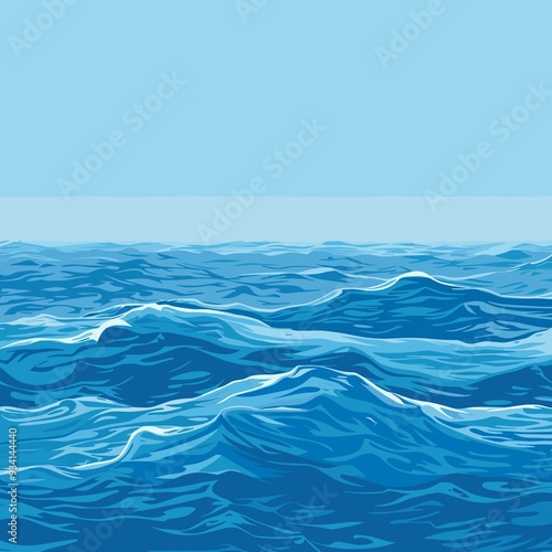 Ocean waves in vibrant blue tones representing serenity