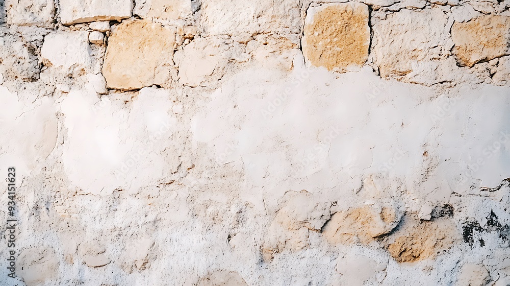 Obraz premium A rustic stone wall background with a faded, smooth area for text