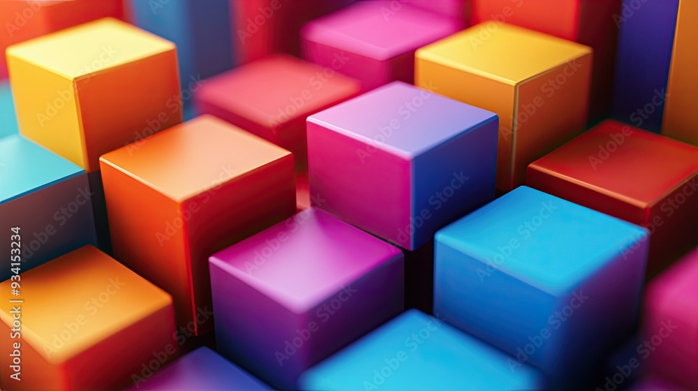 A colorful cube pattern with a variety of colors A colorful cube pattern with a variety of colors