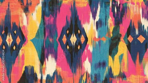 Abstract Ikat Pattern with ...