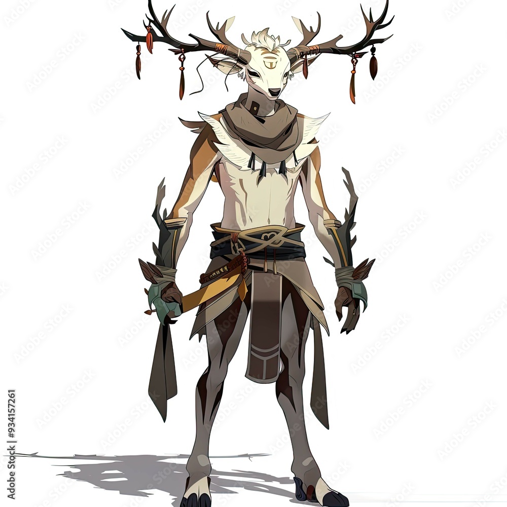 Fototapeta premium Anime Deer Warrior