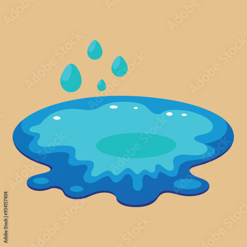 Puddle of Water Vector Illustration