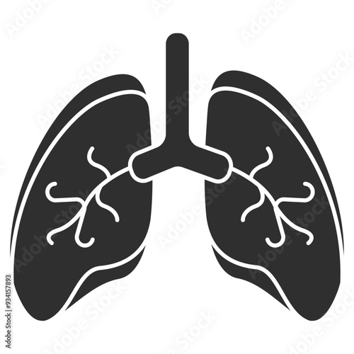 Pulmonology Icon Design. Representing Lung Health. Respiratory System. Pulmonology. Breathing. Vector icon.