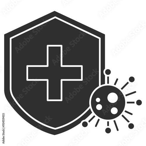 Immunology Icon Design. Representing Immune System. Infectious Diseases. Vaccination. Immunology. Vector icon.