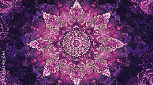 Purple Mandala with Intrica...