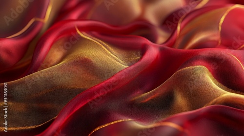 Red and Gold Fabric Texture...