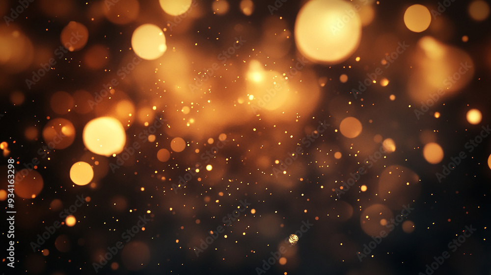Dark background with blurry, yellow, round lights. Dark background with blurry, yellow, round lights.