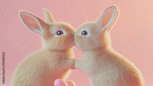 Two Fluffy Bunnies Sharing ...
