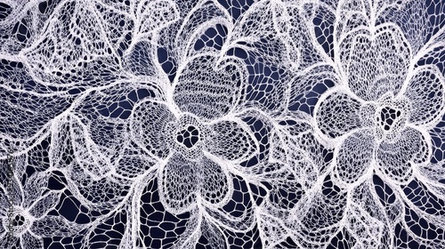 White Lace on Black Backgro...