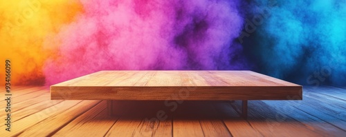 Wooden Platform with Colorf...