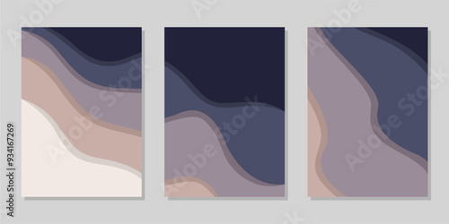 Cover or flyer template with abstract paper cut background, Vector template in carving art style