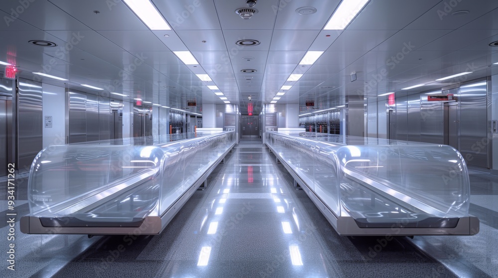 Fototapeta premium Depict the functionality of an empty x-ray bag with clean lines and sharp edges, emphasizing its role in facilitating efficient