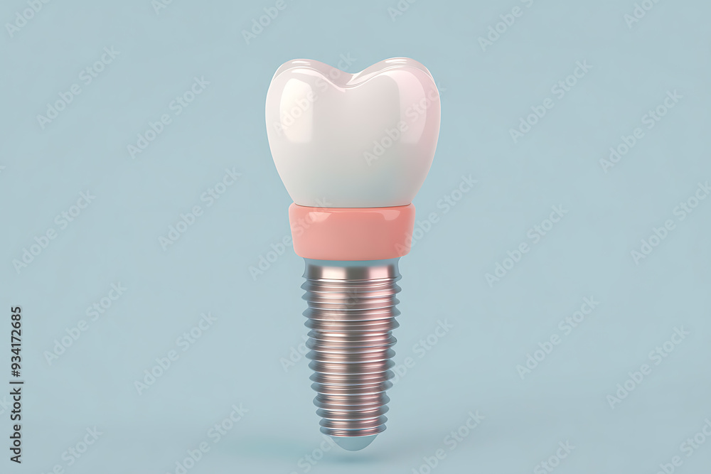 A flat art style illustration of a dental implant