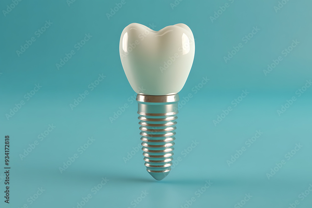 A flat art style illustration of a dental implant A flat art style illustration of a dental implant