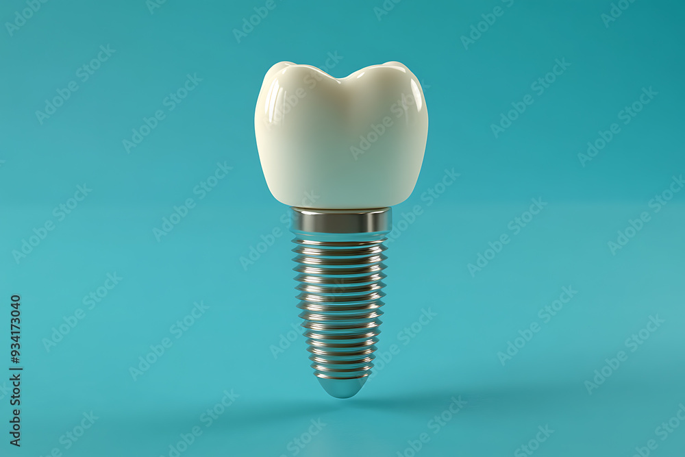 A flat art style illustration of a dental implant A flat art style illustration of a dental implant